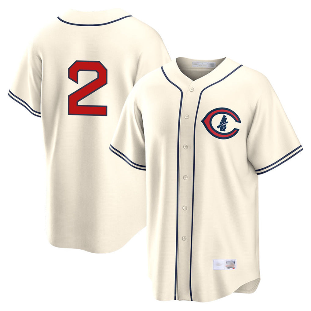 Tlead C.Cubs #2 Nico Hoerner Player Cream Field of Dreams Home Game Stitched Jerseys