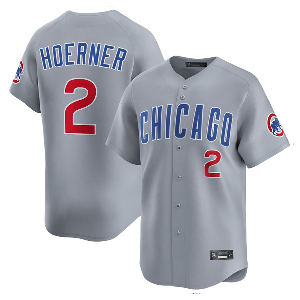 Tlead C.Cubs #2 Nico Hoerner Player Gray Road Limited Home Stitched Jerseys