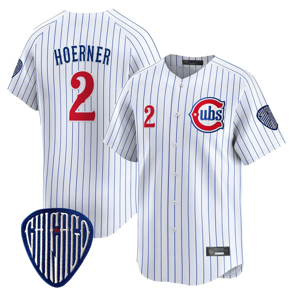 Tlead C.Cubs #2 Nico Hoerner Player White Pinstripe Vapor Premier Limited Home Stitched Jerseys