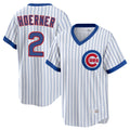 Tlead C.Cubs #2 Nico Hoerner Player White T-shirt Cooperstown Collection Limited Stitched Jerseys