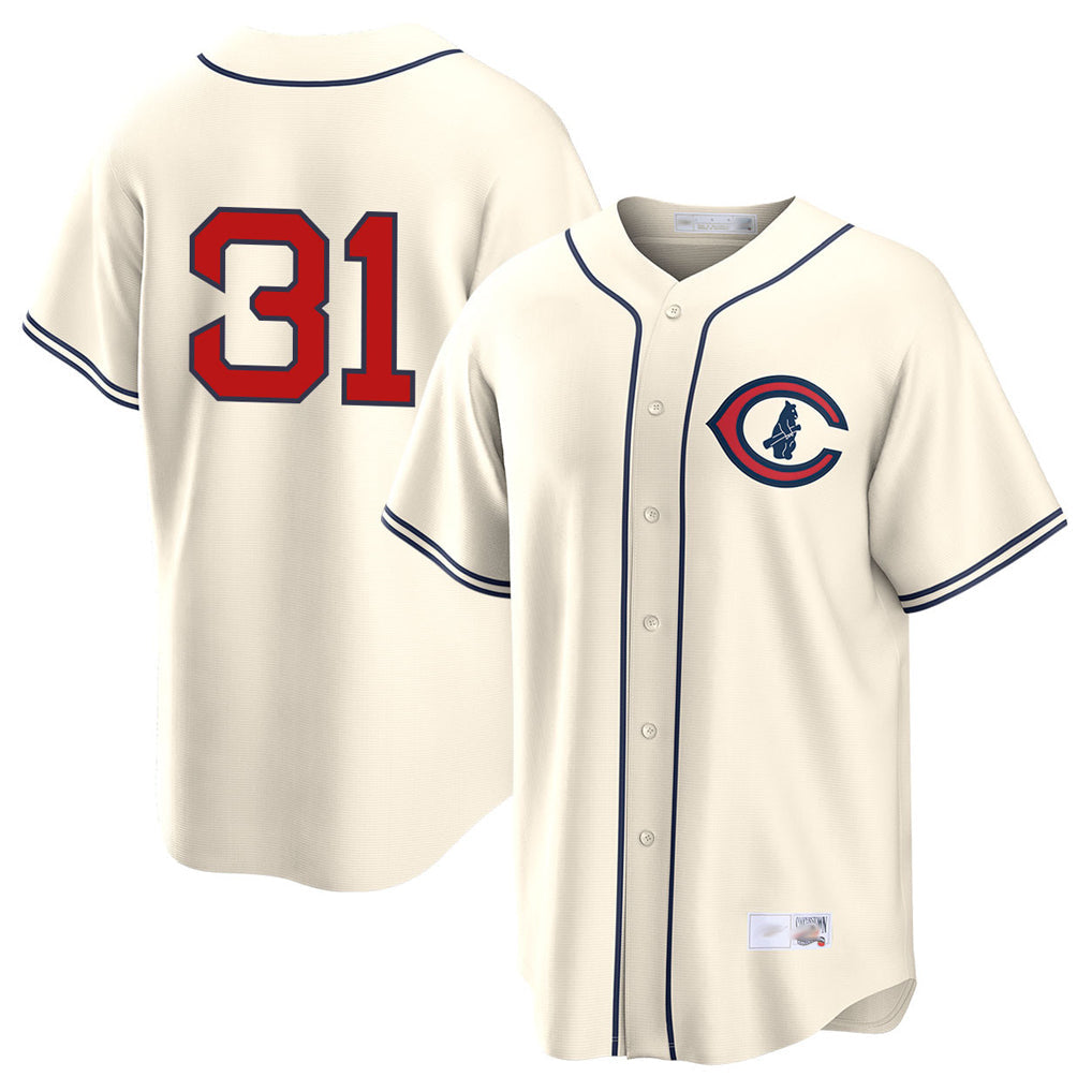 Tlead C.Cubs #31 Greg Maddux Player Cream Field of Dreams Home Game Stitched Jerseys