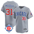 Tlead C.Cubs #31 Greg Maddux Player Gray Road 150th Anniversary Limited Home Stitched Jerseys