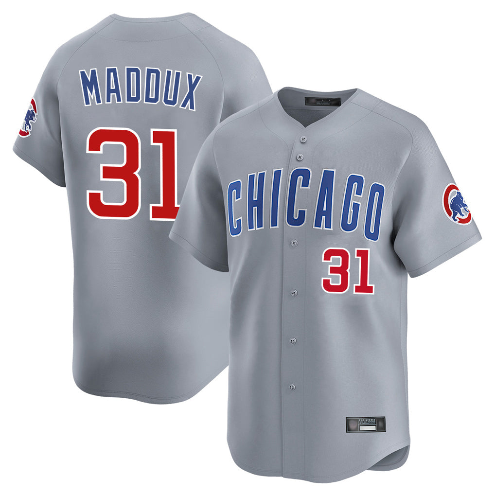 Tlead C.Cubs #31 Greg Maddux Player Gray Road Limited Home Stitched Jerseys
