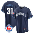 Tlead C.Cubs #31 Greg Maddux Player Navy 150th Anniversary City Connect Home Game Stitched Jerseys