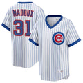 Tlead C.Cubs #31 Greg Maddux Player White T-shirt Cooperstown Collection Limited Stitched Jerseys