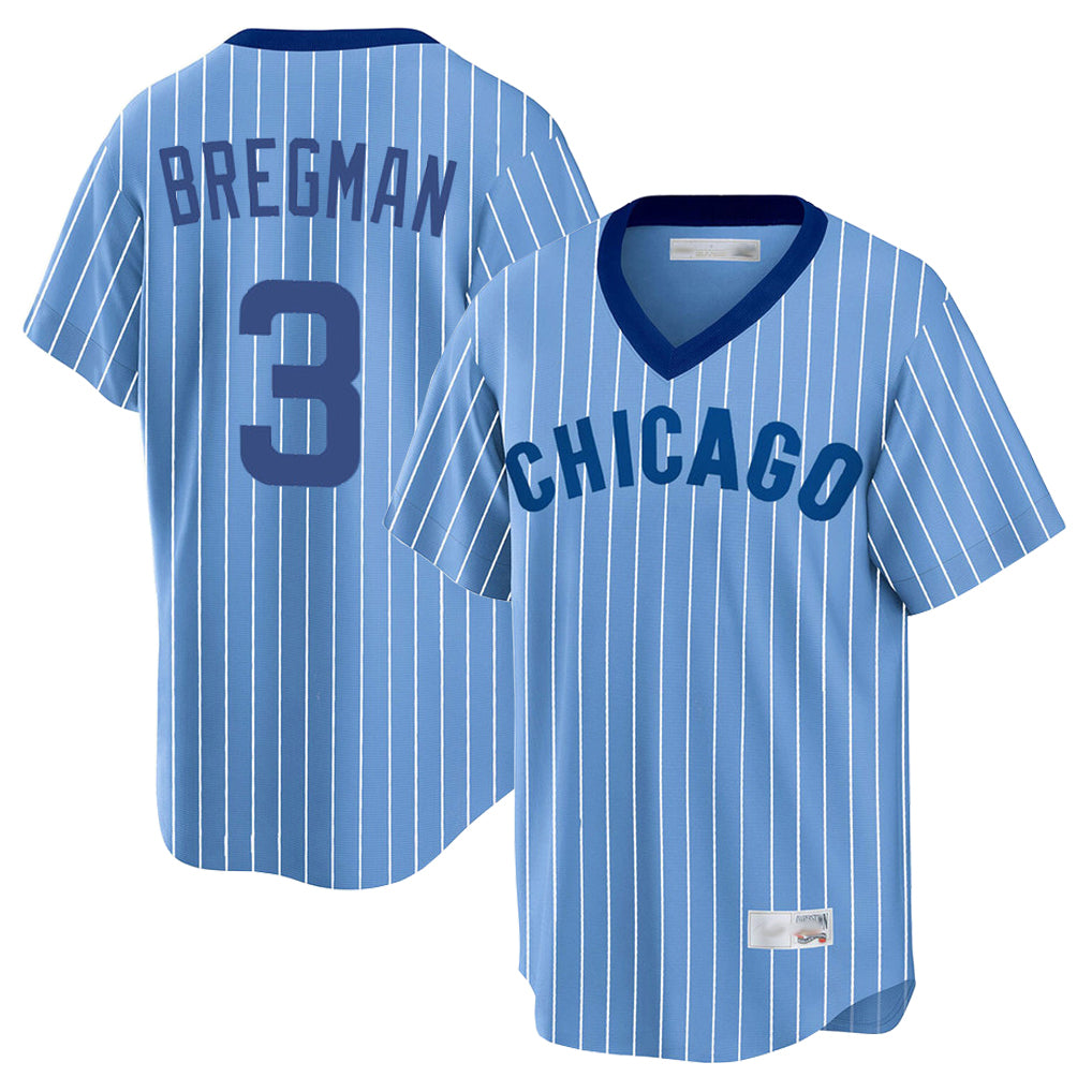 Tlead C.Cubs #3 Alex Bregman Blue T-shirt Cooperstown Collection Limited Stitched Jerseys