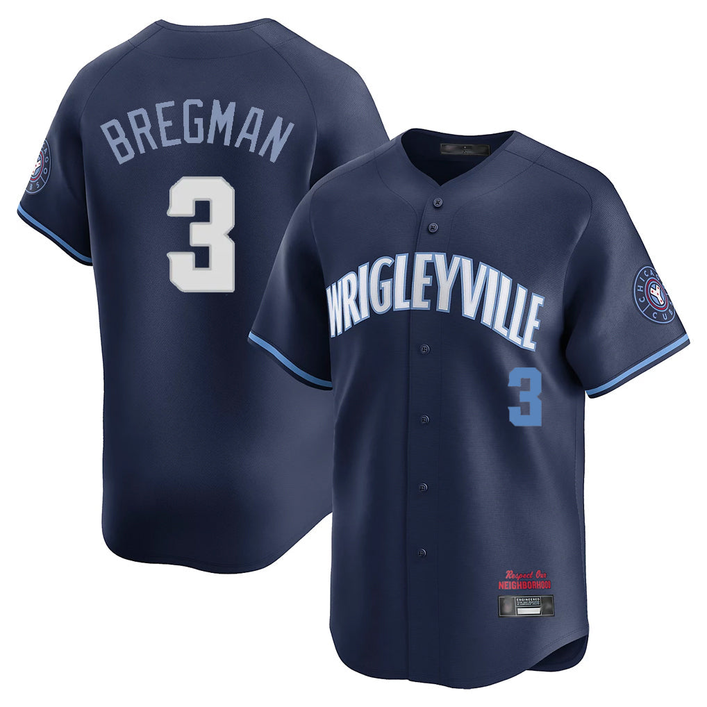 Tlead C.Cubs #3 Alex Bregman Navy City Connect Limited Home Stitched Jerseys