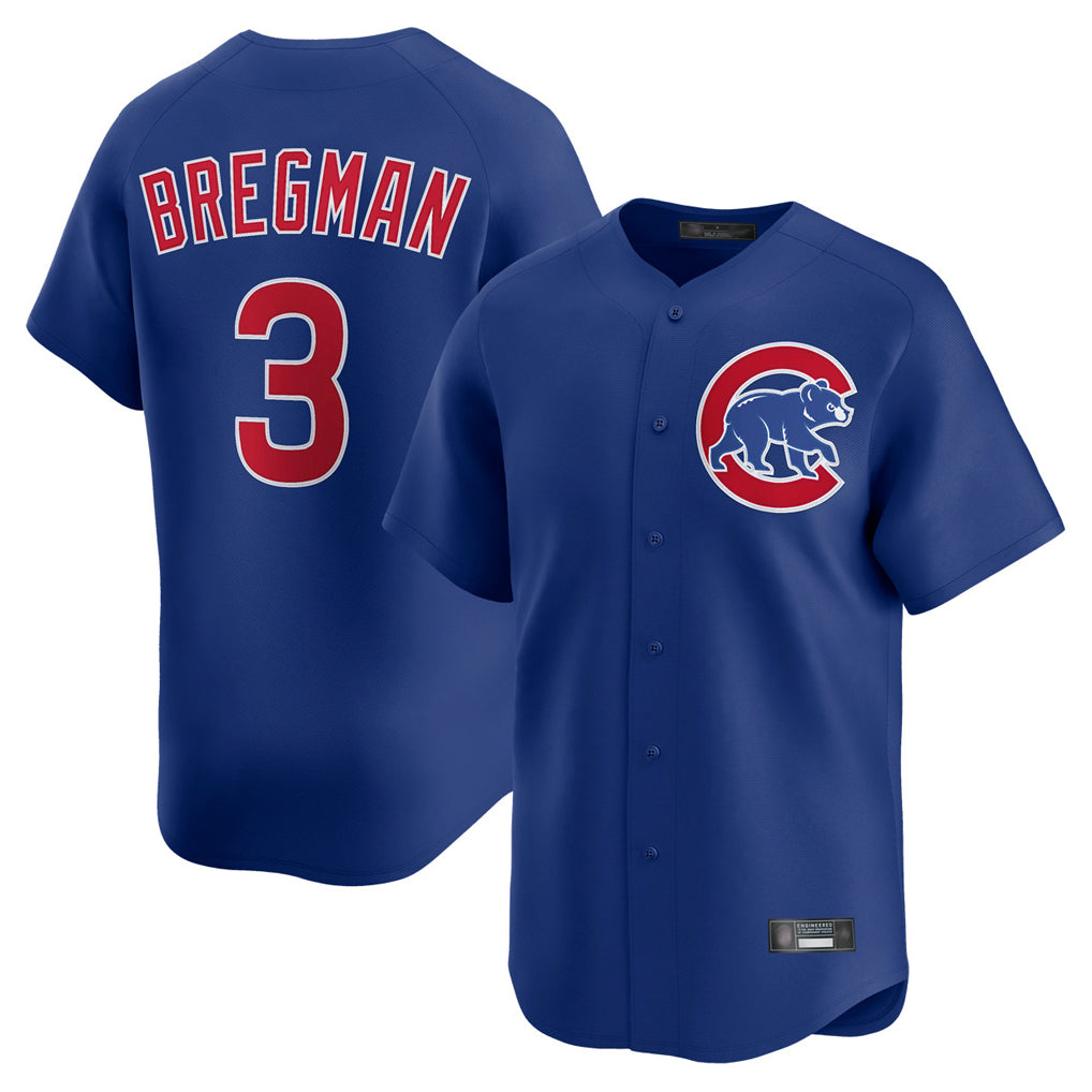 Tlead C.Cubs #3 Alex Bregman Royal Limited Home Stitched Jerseys