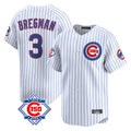 Tlead C.Cubs #3 Alex Bregman White Game Home Stitched Jerseys