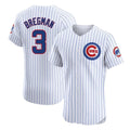 Tlead C.Cubs #3 Alex Bregman White Limited Elite Home Game Stitched Jerseys