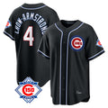Tlead C.Cubs #4 Pete Crow-Armstrong Player Black Fashion Out 150th Anniversary Game Stitched Jerseys