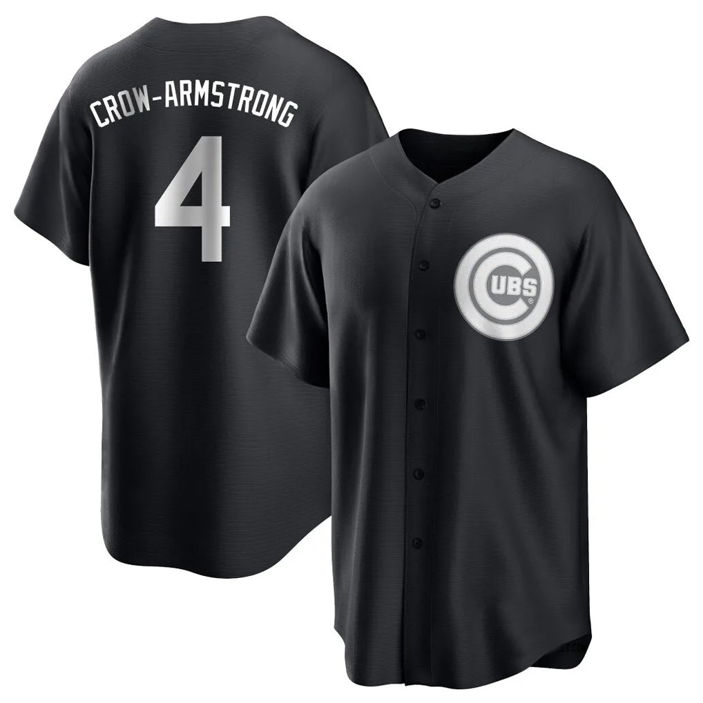 Tlead C.Cubs #4 Pete Crow-Armstrong Player Black Game Stitched Jerseys