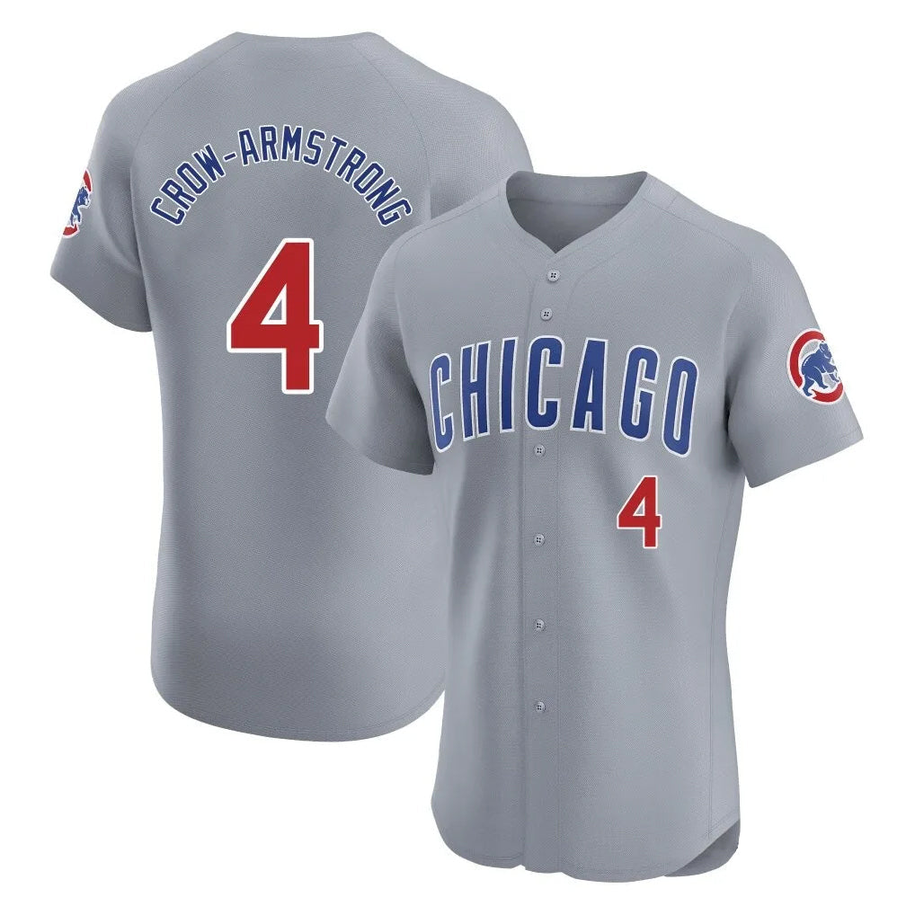Tlead C.Cubs #4 Pete Crow-Armstrong Player Gray Road Limited Elite Home Stitched Jerseys