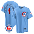 Tlead C.Cubs #4 Pete Crow-Armstrong Player Light Blue 150th Anniversary Home Game Stitched Jerseys