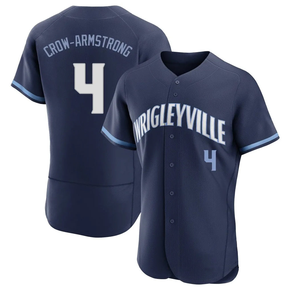 Tlead C.Cubs #4 Pete Crow-Armstrong Player Navy City Connect Limited Elite Home Stitched Jerseys