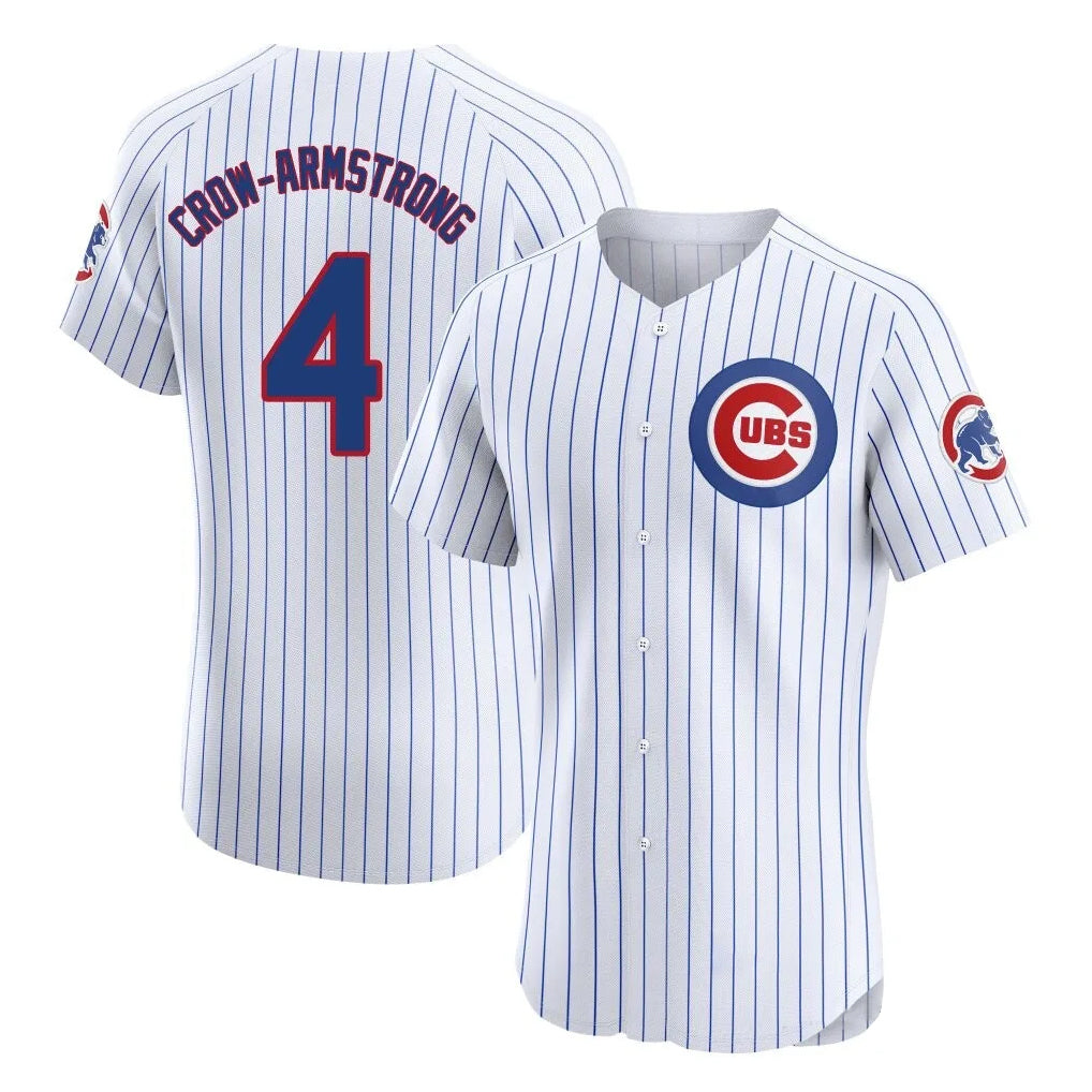 Tlead C.Cubs #4 Pete Crow-Armstrong Player White Limited Elite Home Game Stitched Jerseys