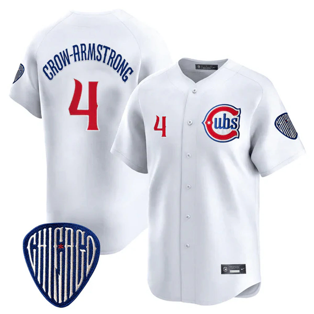 Tlead C.Cubs #4 Pete Crow-Armstrong Player White Vapor Premier Limited Home Stitched Jerseys
