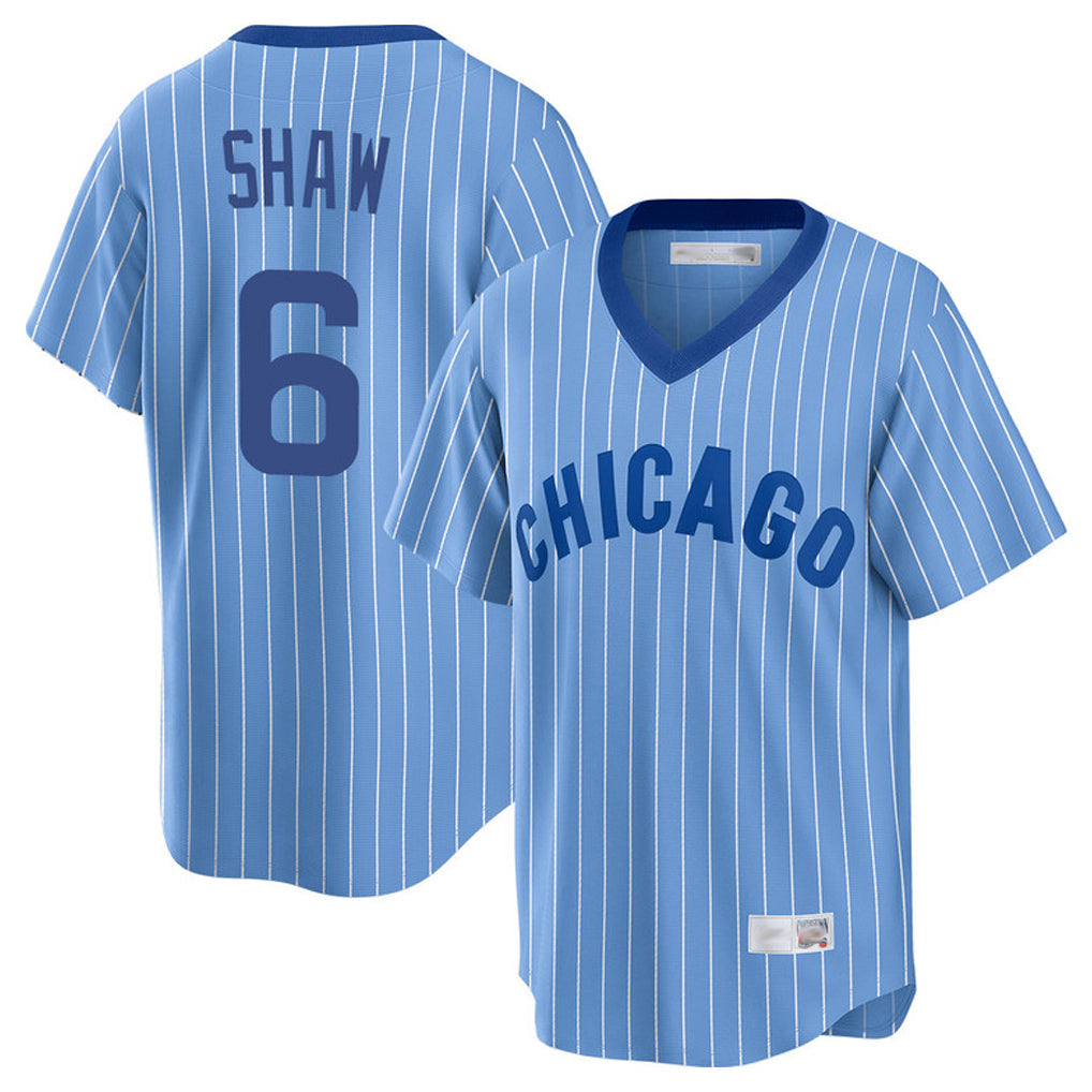 Tlead C.Cubs #6 Matt Shaw Player Blue T-shirt Cooperstown Collection Limited Stitched Jerseys