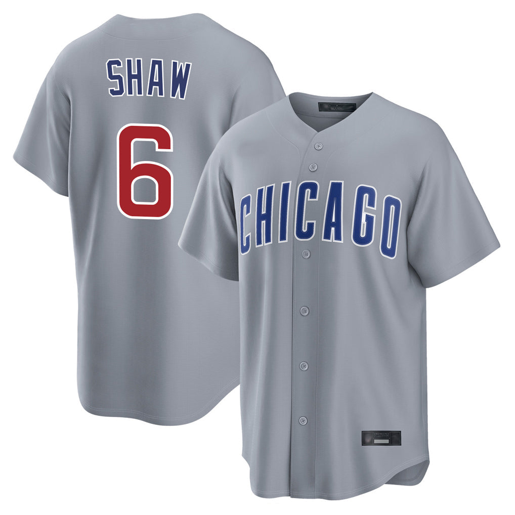 Tlead C.Cubs #6 Matt Shaw Player Gray Home Game Stitched Jerseys