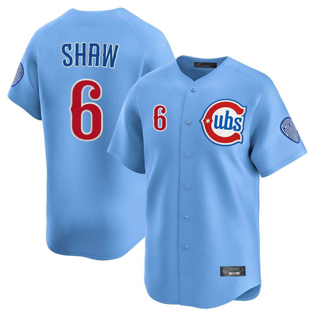 Tlead C.Cubs #6 Matt Shaw Player Light Blue Limited Home Stitched Jerseys