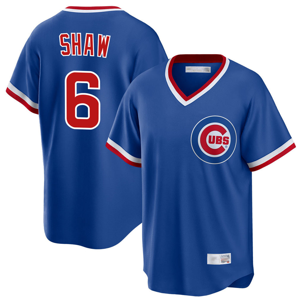 Tlead C.Cubs #6 Matt Shaw Player Royal T-shirt Cooperstown Collection Limited Stitched Jerseys