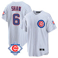 Tlead C.Cubs #6 Matt Shaw Player White 150th Anniversary Home Game Stitched Jerseys