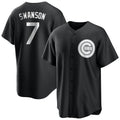 Tlead C.Cubs #7 Dansby Swanson Player Black Game Stitched Jerseys