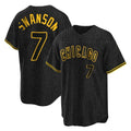 Tlead C.Cubs #7 Dansby Swanson Player Black Snake Skin City Game Stitched Jerseys