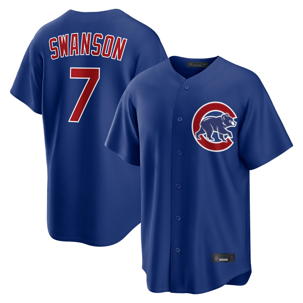 Tlead C.Cubs #7 Dansby Swanson Player Royal Home Game Stitched Jerseys