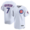 Tlead C.Cubs #7 Dansby Swanson Player Black Fashion Out 150th Anniversary Game Stitched Jerseys