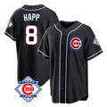 Tlead C.Cubs #8 Ian Happ Player Black Fashion Out 150th Anniversary Game Stitched Jerseys