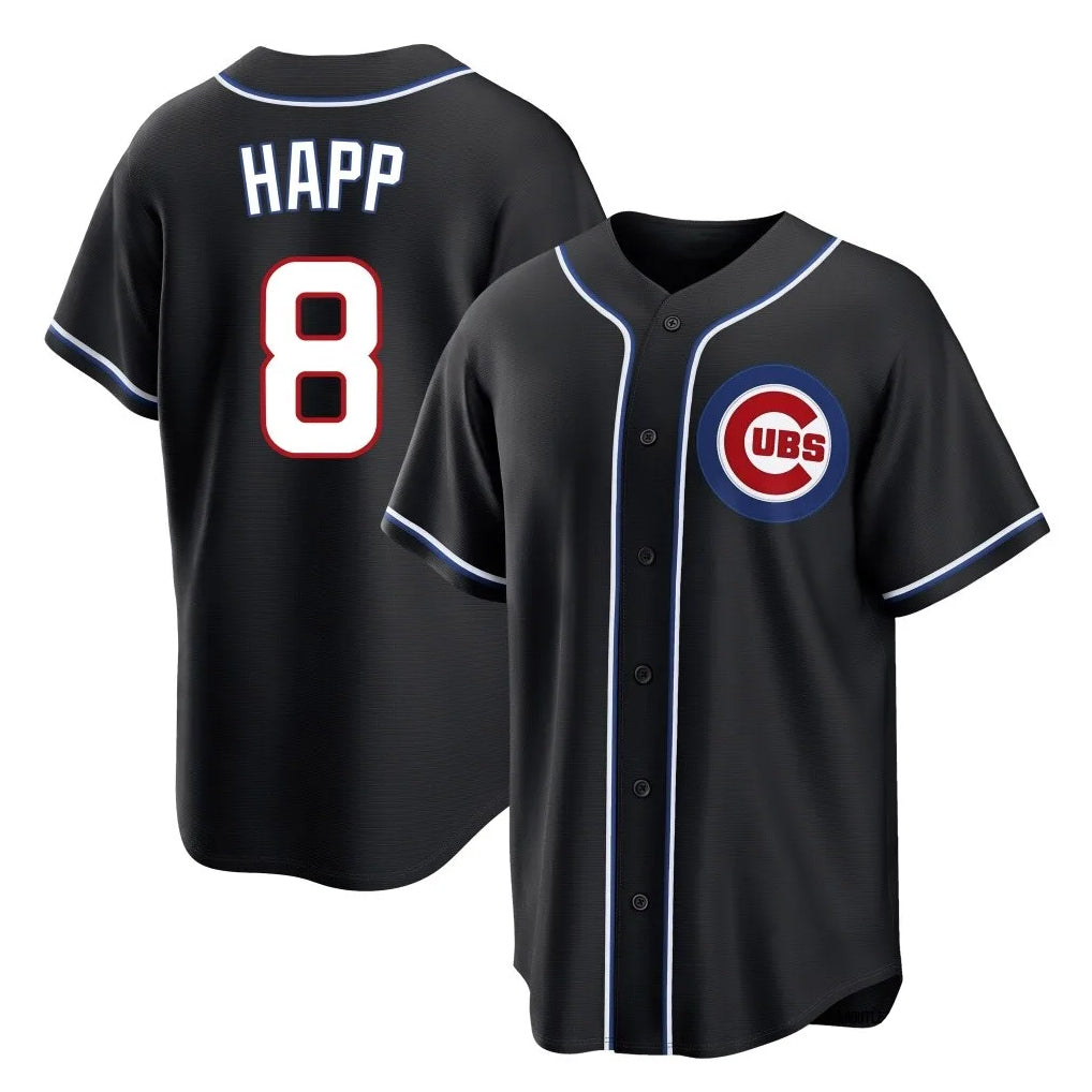 Tlead C.Cubs #8 Ian Happ Player Black Fashion Out Game Stitched Jerseys