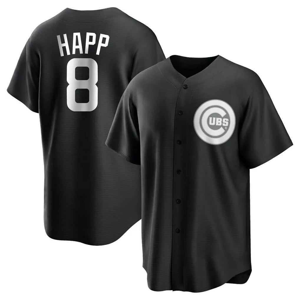 Tlead C.Cubs #8 Ian Happ Player Black Game Stitched Jerseys