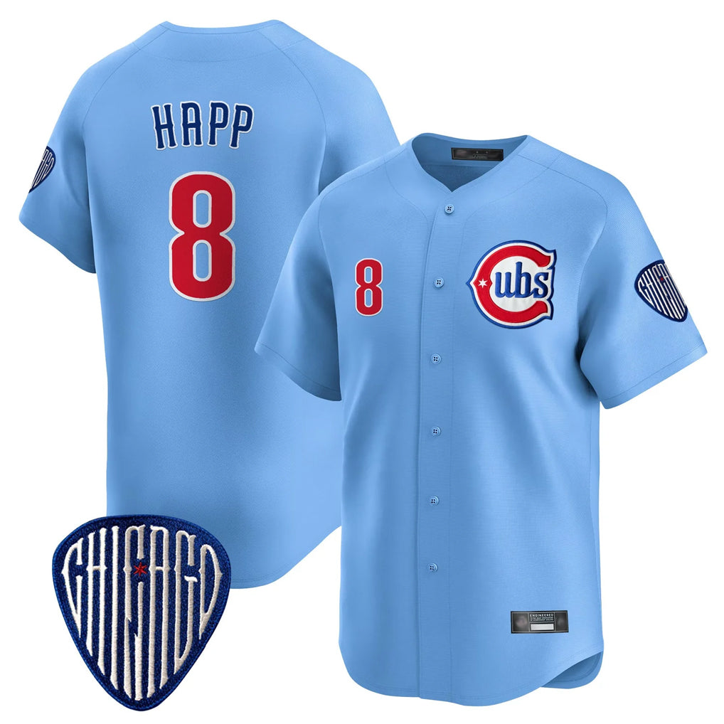 Tlead C.Cubs #8 Ian Happ Player Blue Vapor Premier Limited Home Stitched Jerseys