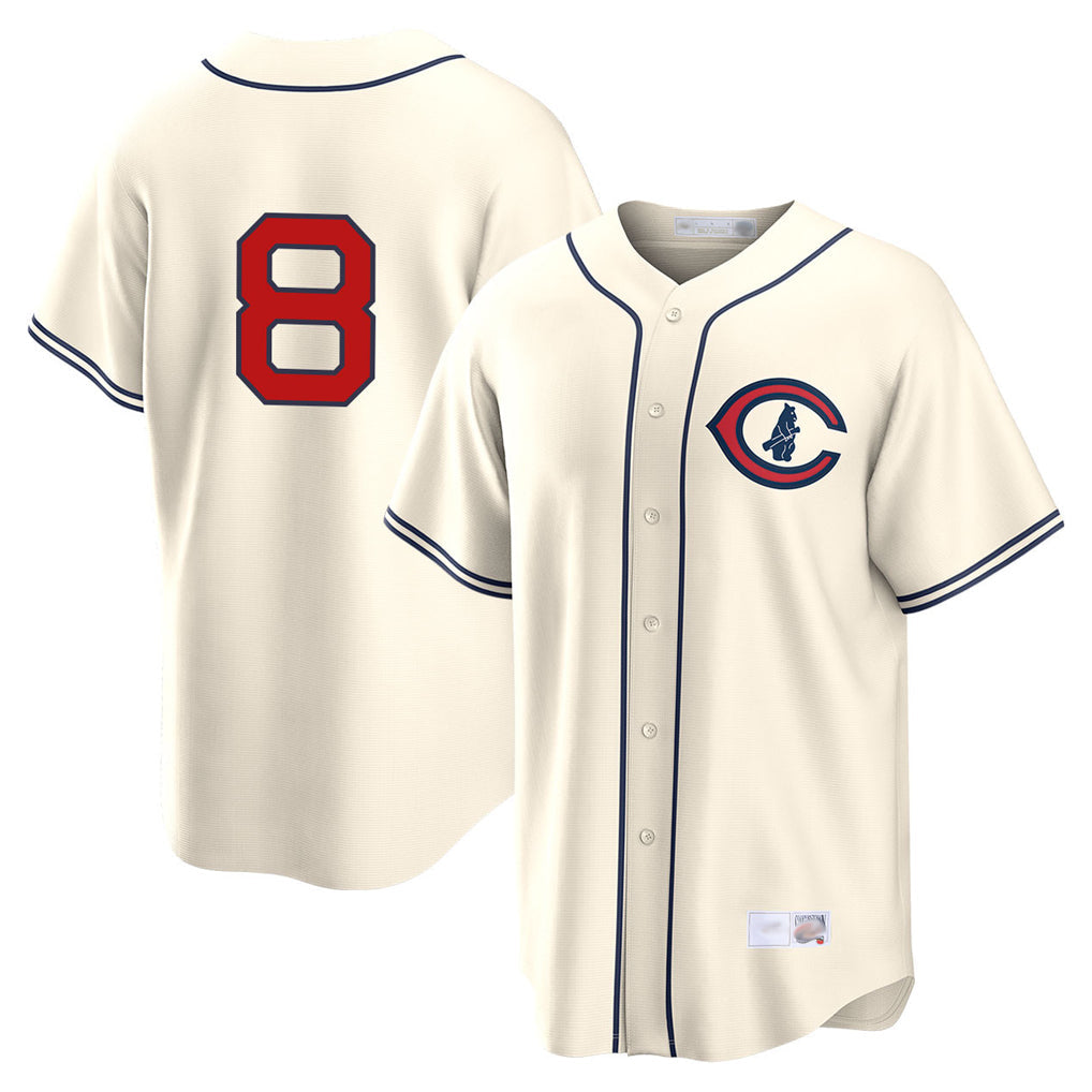 Tlead C.Cubs #8 Ian Happ Player Cream Field of Dreams Home Game Stitched Jerseys