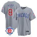 Tlead C.Cubs #8 Ian Happ Player Gray 150th Anniversary Home Game Stitched Jerseys