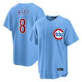 Tlead C.Cubs #8 Ian Happ Player Light Blue Home Game Stitched Jerseys