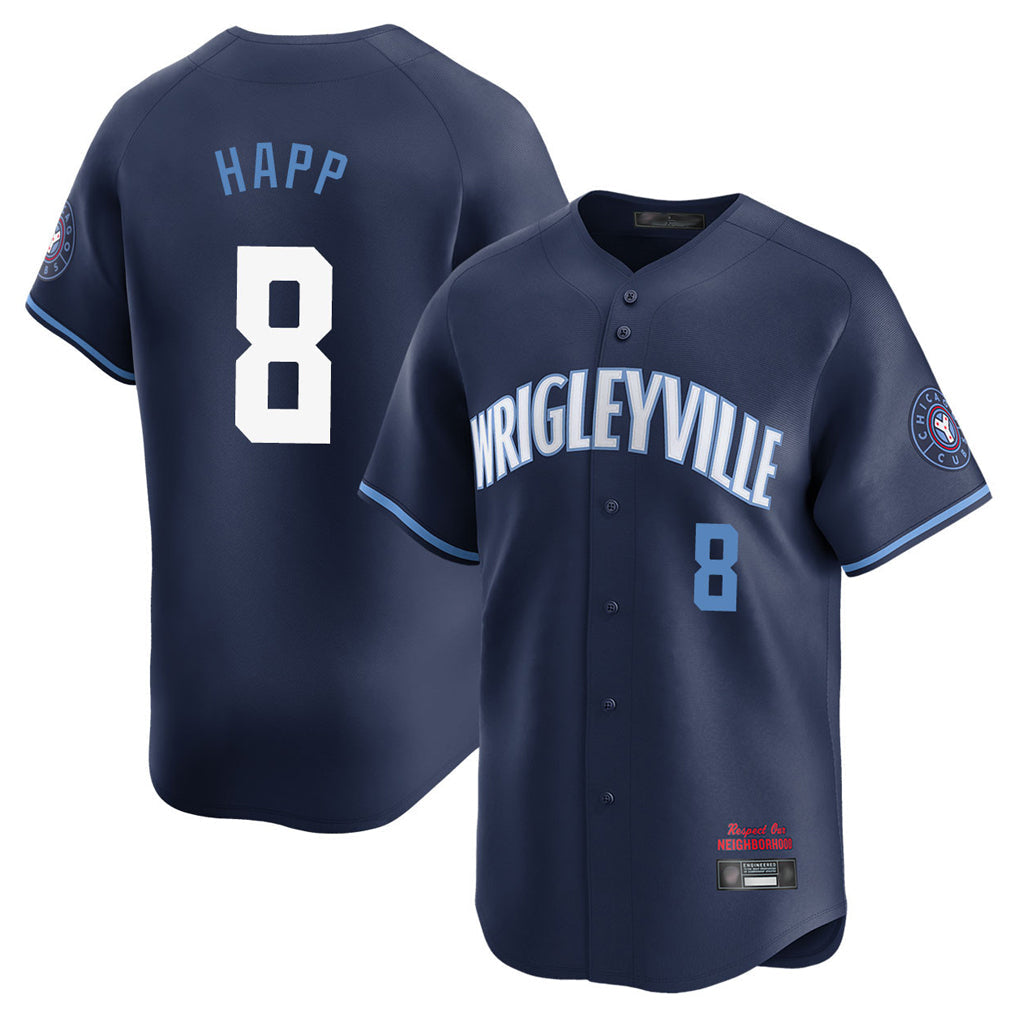 Tlead C.Cubs #8 Ian Happ Player Navy City Connect Limited Home Stitched Jerseys