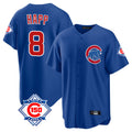 Tlead C.Cubs #8 Ian Happ Player Royal 150th Anniversary Home Game Stitched Jerseys