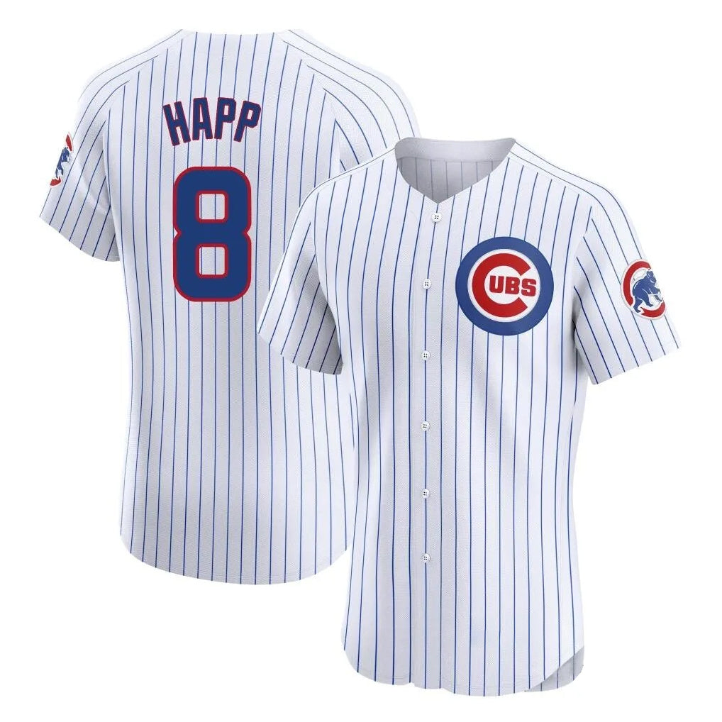 Tlead C.Cubs #8 Ian Happ Player White Limited Elite Home Game Stitched Jerseys