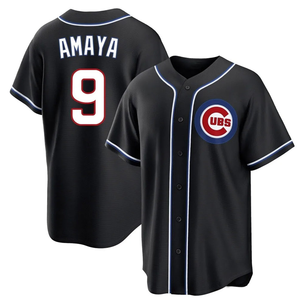 Tlead C.Cubs #9 Miguel Amaya Player Black Fashion Out Game Stitched Jerseys