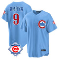 Tlead C.Cubs #9 Miguel Amaya Player Light Blue 150th Anniversary Home Game Stitched Jerseys