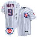 Tlead C.Cubs #9 Miguel Amaya Player White 150th Anniversary Home Game Stitched Jerseys