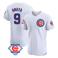 Tlead C.Cubs #9 Miguel Amaya Player White 150th Anniversary Limited Elite Home Game Stitched Jerseys