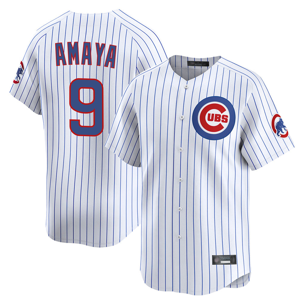 Tlead C.Cubs #9 Miguel Amaya Player White Limited Home Game Stitched Jerseys