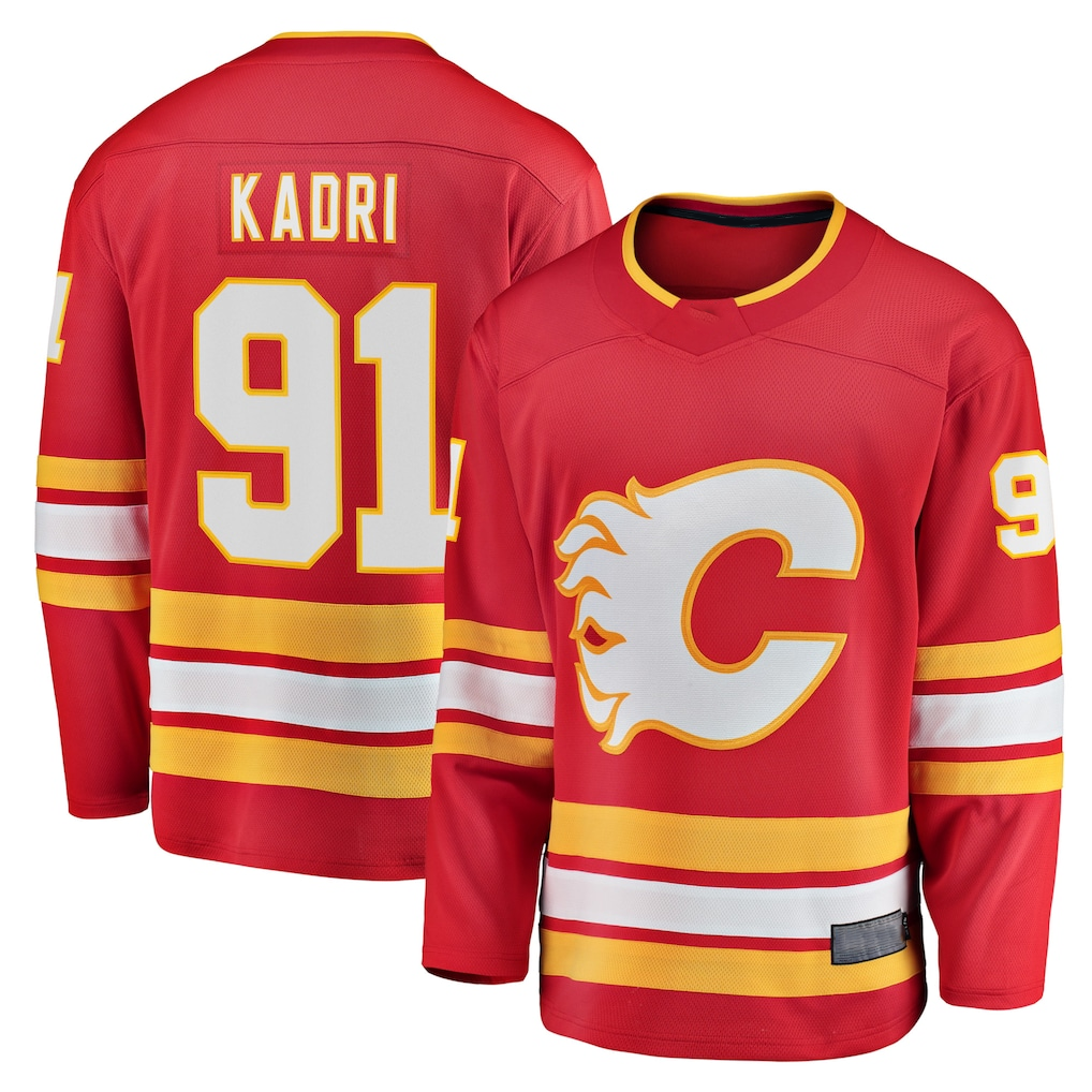 Tlead C.Flames #91 Nazem Kadri Red Home Breakaway Player Jerseys