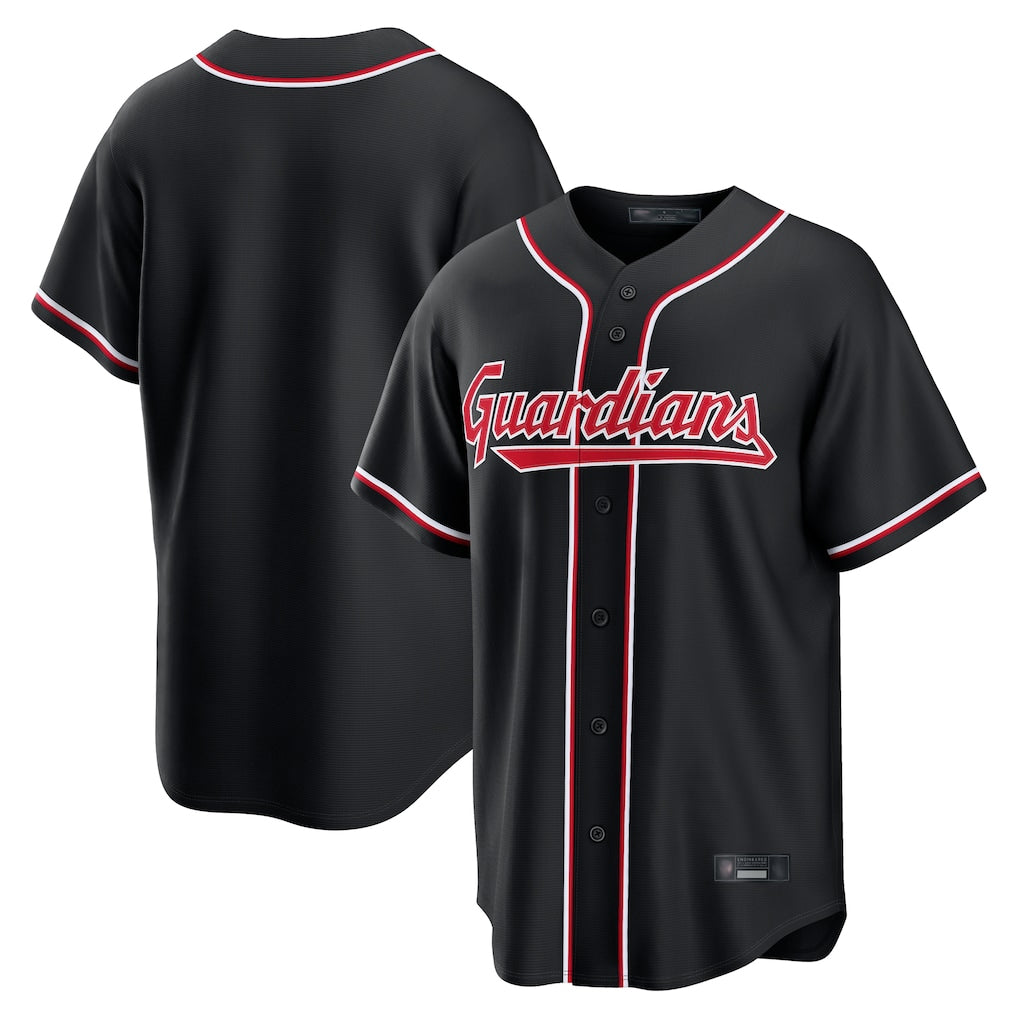 Tlead C.Guardians Black Fashion Out Home Game Blank Player Stitched Jerseys
