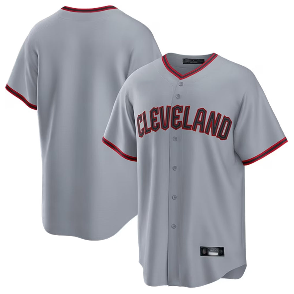 Tlead C.Guardians Gray Home Game Blank Player Stitched Jerseys