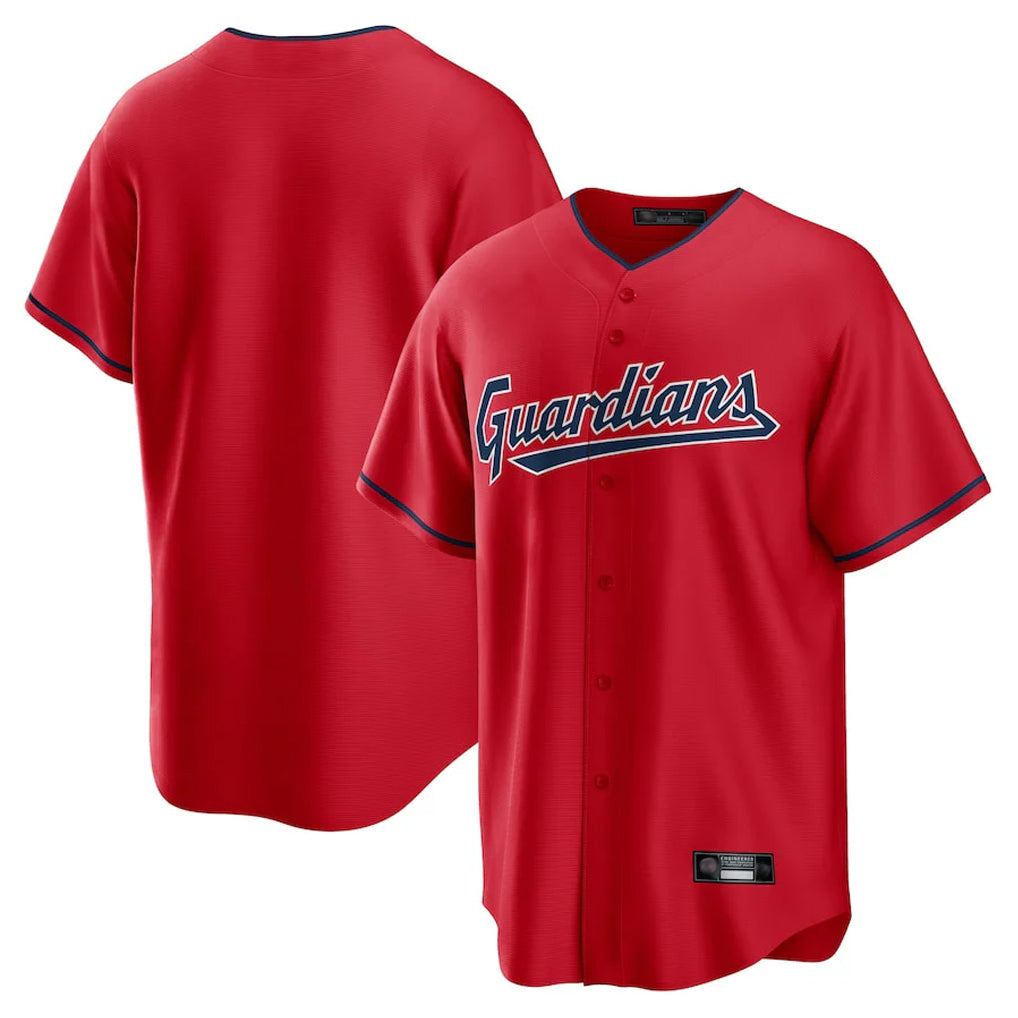 Tlead C.Guardians Red Home Game Blank Player Stitched Jerseys