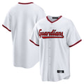 Tlead C.Guardians White Home Game Blank Player Stitched Jerseys